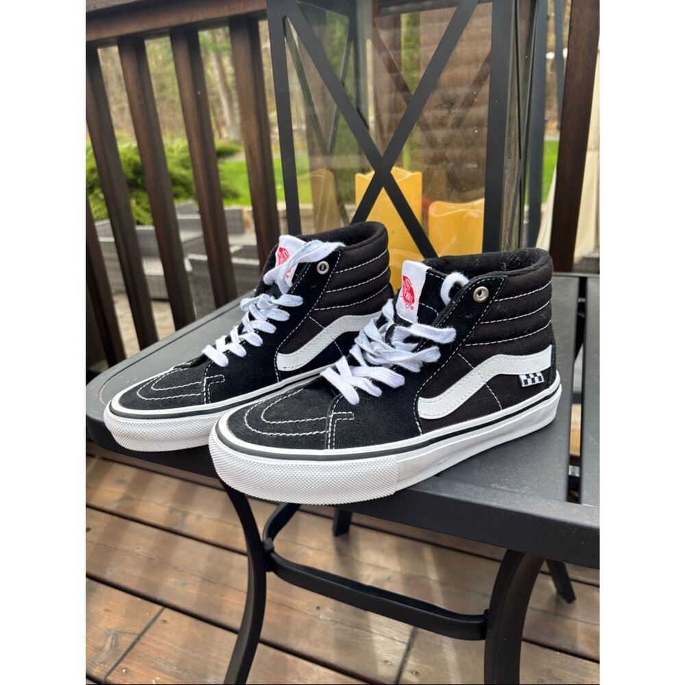 Vans Black & White High Top Skate Sneakers